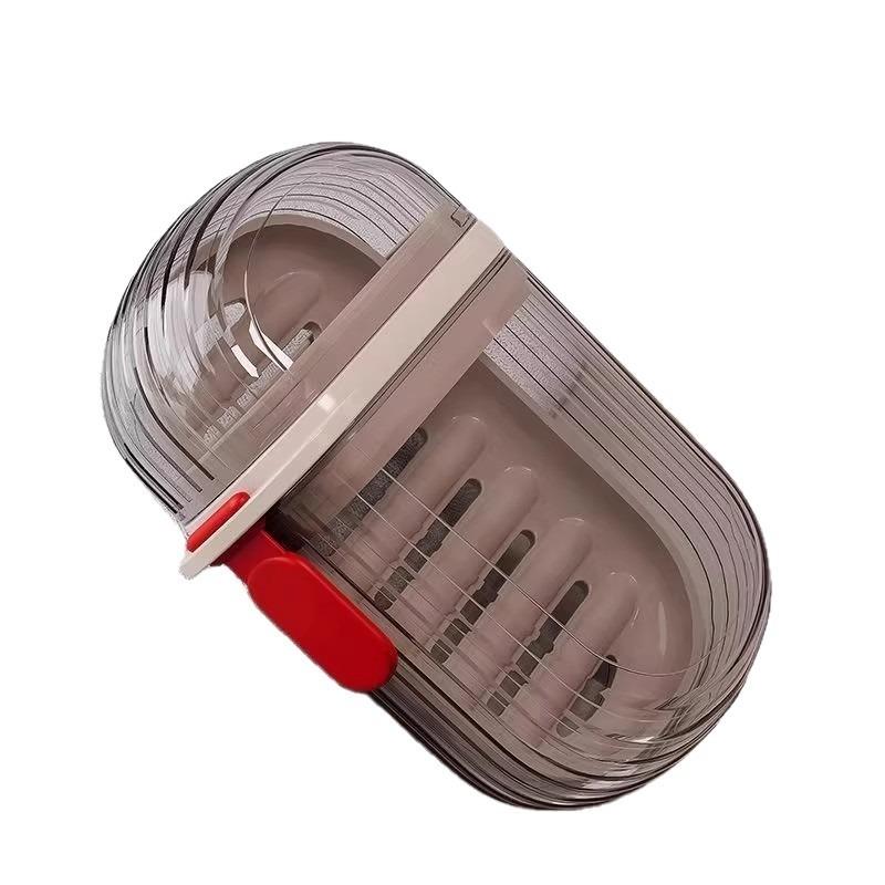 

1PCS Portable Soap Box Travel Mini Sealed With Lid Drainage Luxury Soap Holder for Home Use коричневий