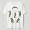 Green Army Men Toy Soldiers T-Shirt Military Parachute Veteran Silhouette Tee