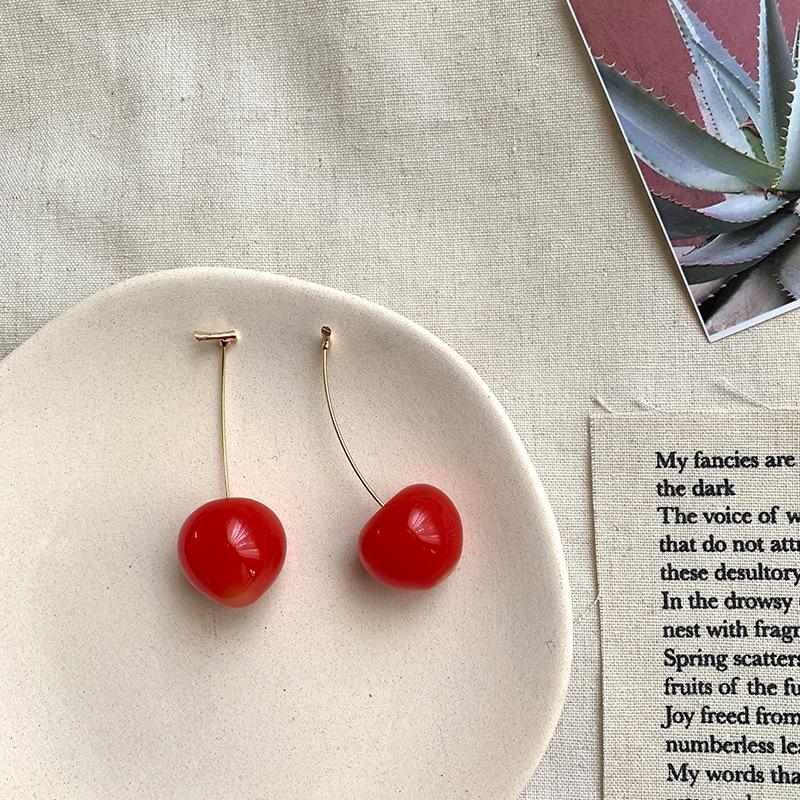 New Fruit Strawberry Earring Female Lovely Simulation Red Strawberry Dangle Earrings for Women korean Fashion Jewelry