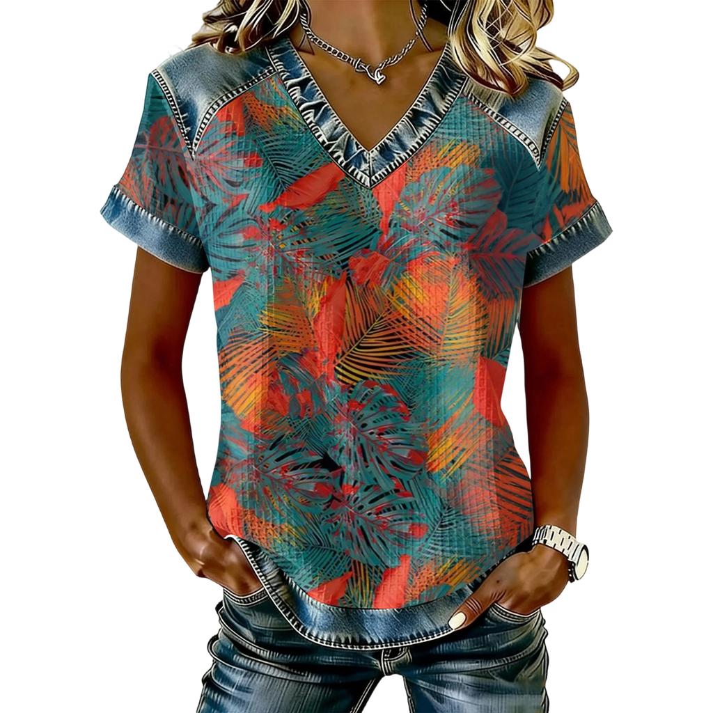 Women's Fashion Casual Retro Print Top