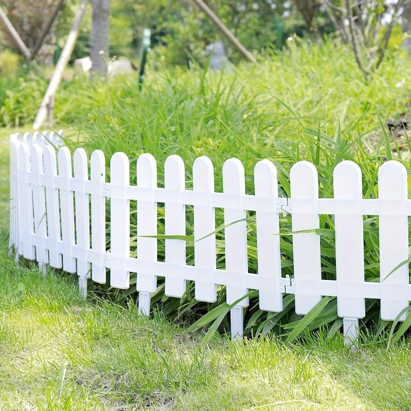 10pcs White Plastic Fence Panels Durable Easy-to-Set-Up Outdoor Decor Christmas Trees Wedding Parties Garden Edges Path Dividers