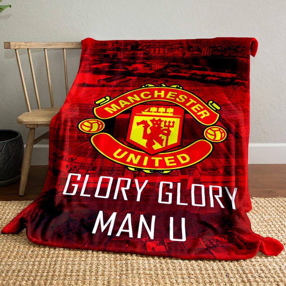 Soccer Theme Red Designed Flannel blanket for bedroom, living room, sofa, and nap