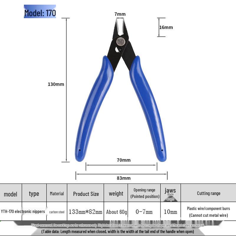 YTH-170 Carbon Steel Diagonal Cutting Pliers with Pointed Nose