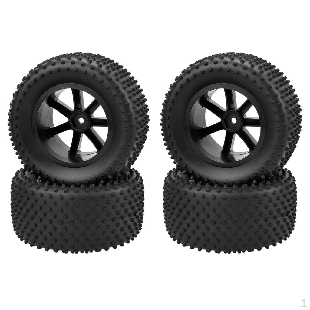 

RC Car Tires, 4 Pcs Rubber Tyres Vehicle Wheel Rim for 1:10 accessories