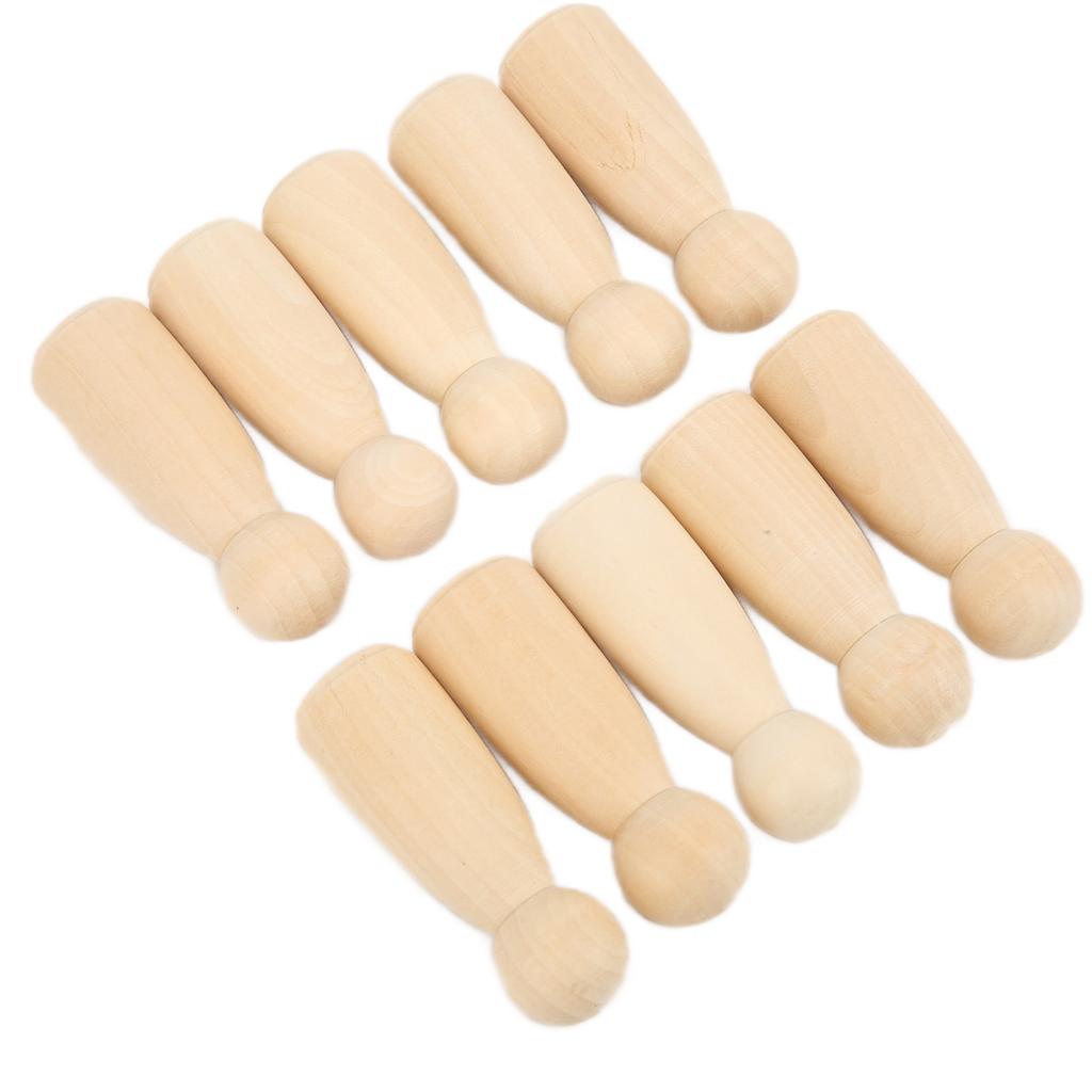 10 Pcs Wooden Peg Doll Safe BurrFree Develop Handson Skills Use Imagination DIY Accessories for