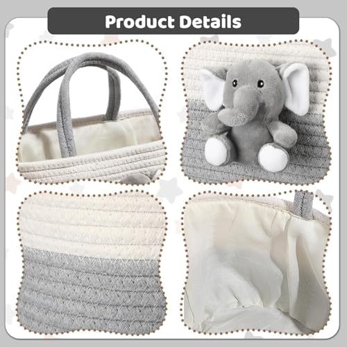 Baby Gift Hamper Set, Portable Nappy Caddy Basket | Nappy storage basket with nappy storage bag