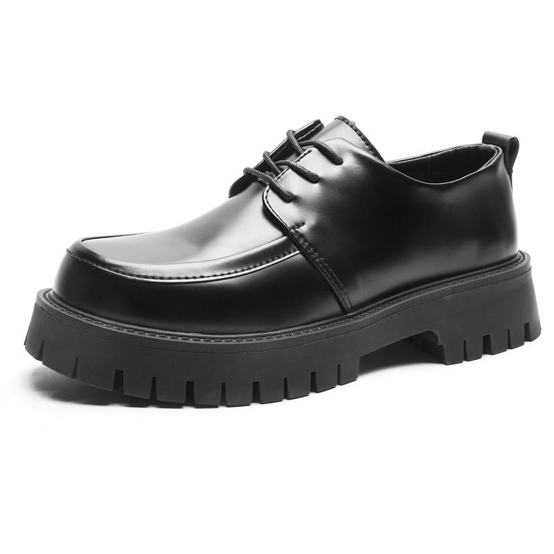 

Мода Модный рост Мужские черные Повседневные Кожаные Туфли Толстая Подошва Увеличивающие Рост Слипоны Лоферы Удобные и повседневные 44 чёрный