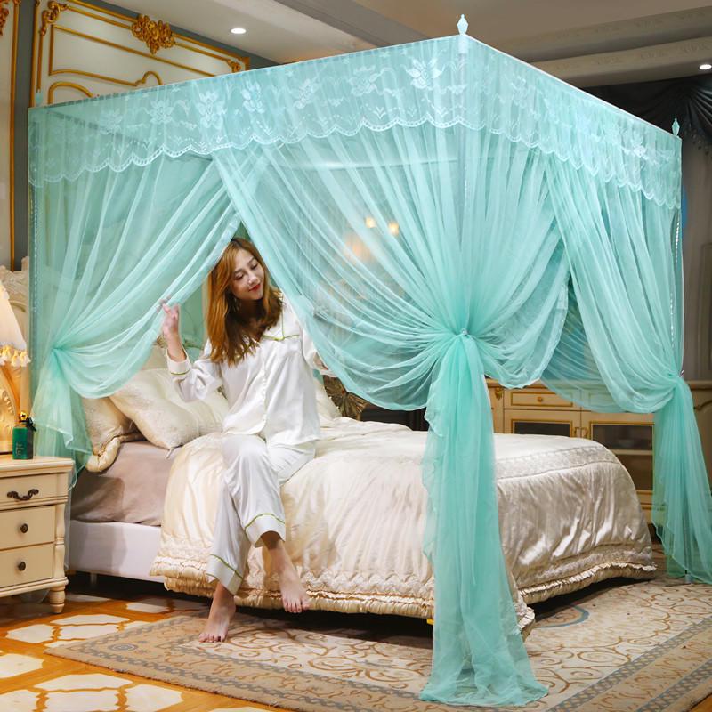 Princess Style Encrypted Mesh Mosquito Net for Home, Thickened Palace Design, Three-Door Net for 1.5m-1.8m Beds