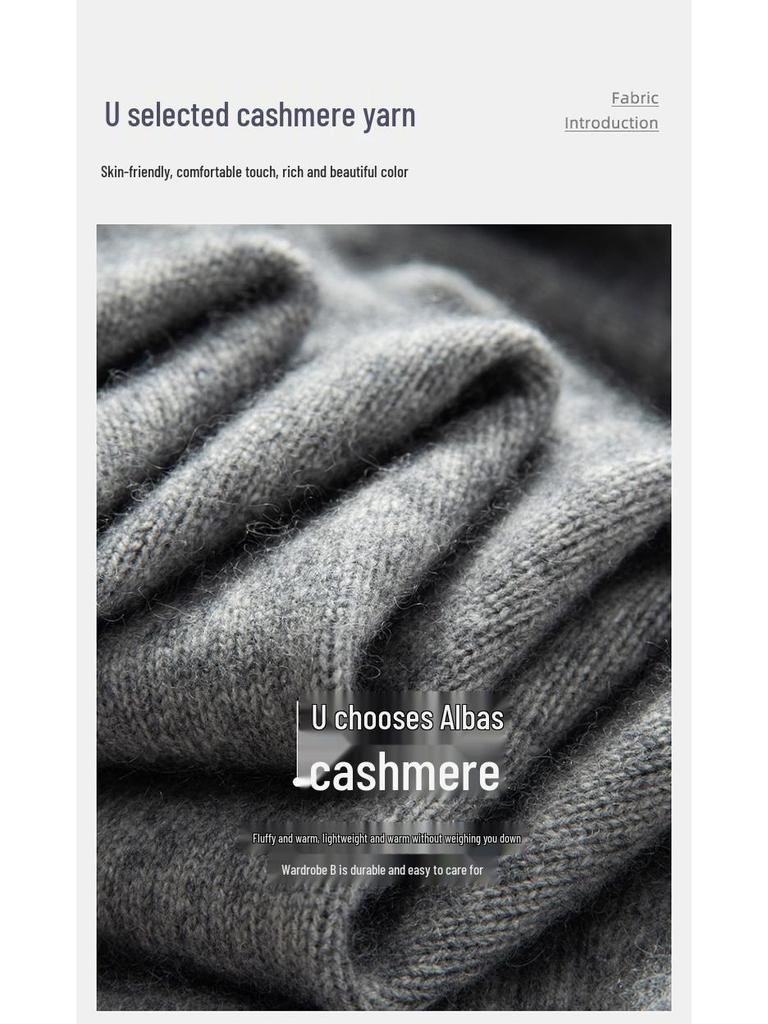 Men's Business Casual Cashmere Cardigan - Thick Stand Collar Wool Knit for Autumn & Winter
