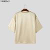 INCERUN Men's Two Piece Sets Oversized T-shirt and Wide Leg Pants Casual Satin Loungewear Outfits