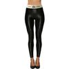 Ladies'imitation Leather Pants Lace-up Buttocks And Slim Nine-minute Pants