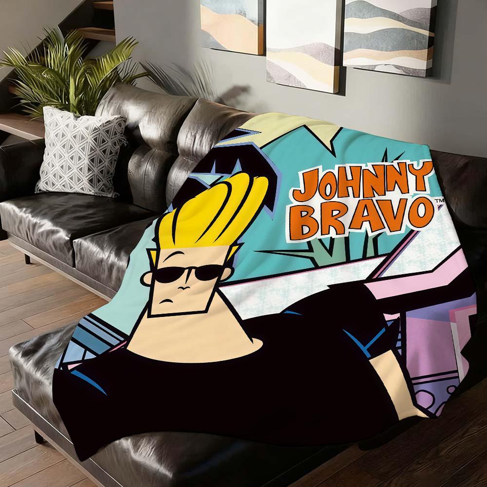 Coperta Cartoon J Johnny B Bravo per Divano Ufficio Letto Aereo Viaggio Sonno Lettura Relax Campeggio Morbida e Calda