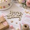 20pcs Unfinished Wooden Ornaments Mini Size Wooden Party Prop Wood Cutout Words  For Birthday Party