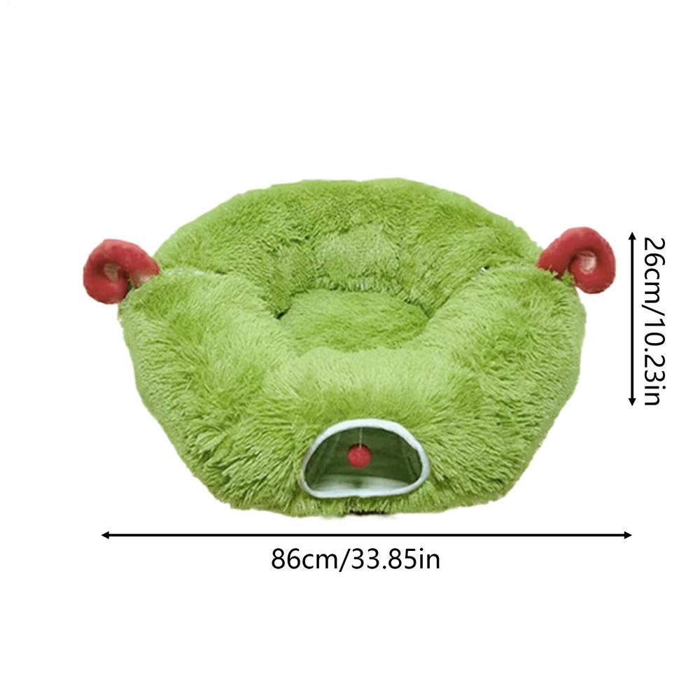 

Cat Donut Tunnel With Ears Indoor Cat Donut Bed Play Tunnel Christmas Tree Skirt Warm Bed For Kitten Puppy Dog Bunny