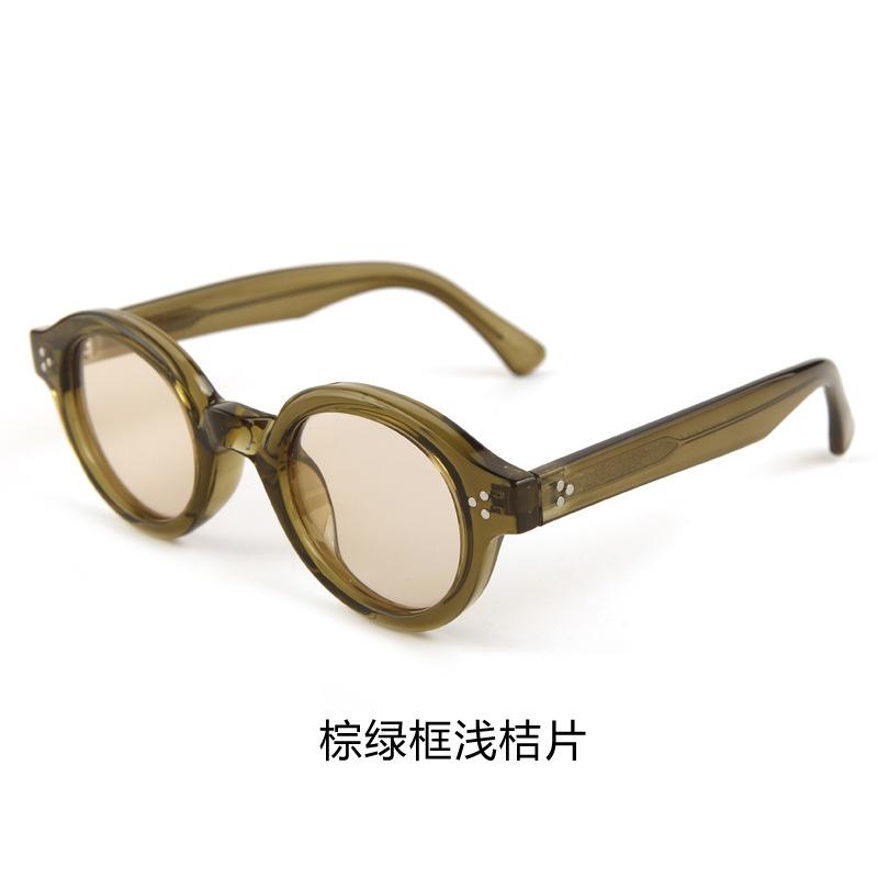 Round frame sunglasses men's trend polarized pin glasses legs sun protection UV protection sunglasses polarized sunglasses