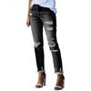 Women's Skinny Ripped Jeans Mid Rise Distressed Destroyed Denim Pants with Pockets Stretchy Slim Fit Jean Trousers