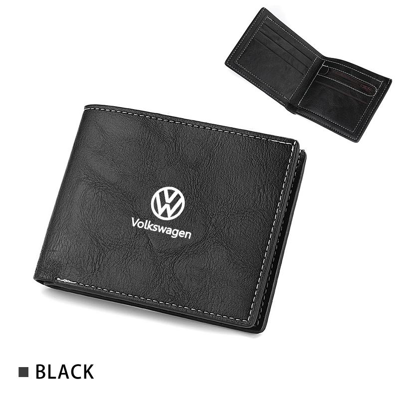 Men Wallet Car Logo Leather Coin Purse Personalised ID Card Holder For Volkswagen VW Golf 4 6 GTI Tiguan Passat B5 B6 B7 MK5 Pol HY3