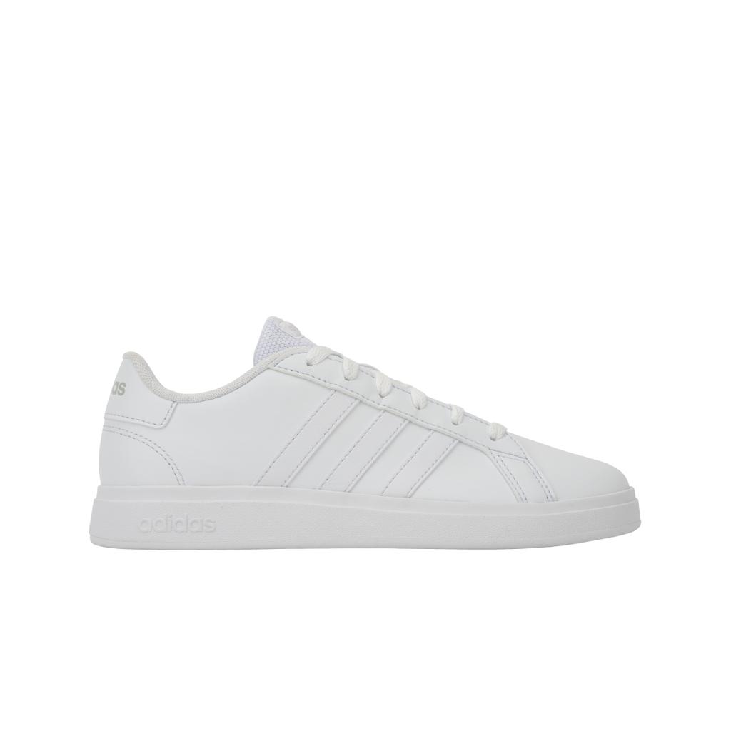 adidas Grand Court Schnürer K Weiß Grau Kinder Sneaker Wolkenweiß Grau-Eins FZ6158