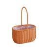 Handheld Woven Rattan Flower and Fruit Basket - Perfect for Shops, Children's Day, Souvenirs, or Postpartum Gifts