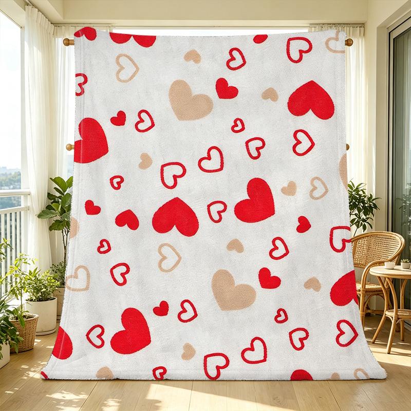 No-Shedding Flannel Fleece Blanket | Love Heart Collection Soft Cozy Warm Throw for Couch, Bed & Home Perfect Valentine's Day Gift