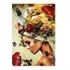 Flowers Woman Wall Art Posters and Prints African Woman Canvas Paintings Modern Abstract Portrait Pictures Home Decor