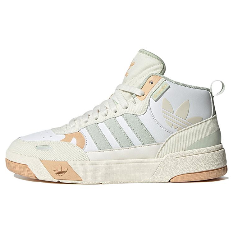 Adidas Originals Post Up Casual Slip Resistant Durable Mid Top Skate Shoes Women Sneakers White Green Yellow IE1902