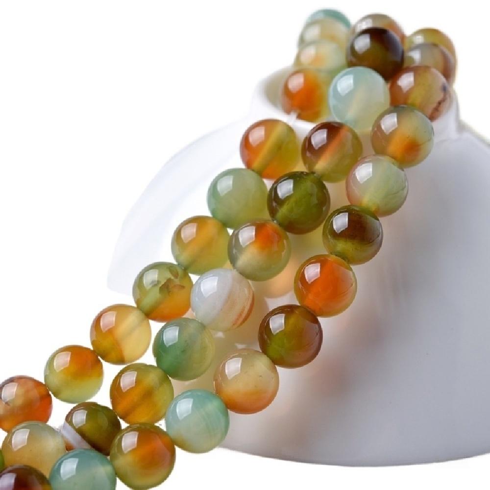 Peacock Agates Natural Stone Round Beads 15"Strand Smooth Loose Spacer Beads 4/6/8/10/12mm for Jewelry Making DIY Bracelets Charms Accessories