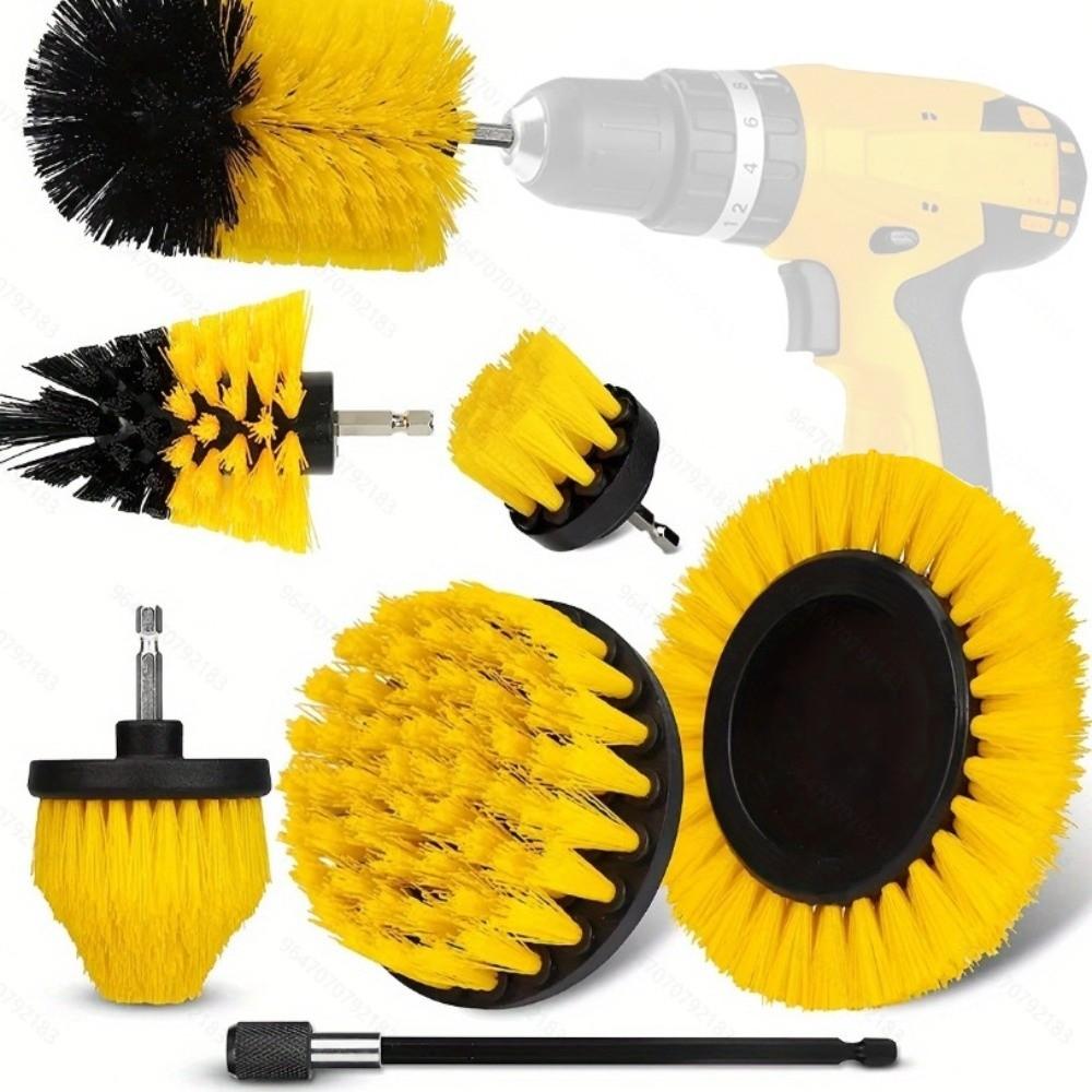 7pcs Deep Cleaning Drill Scrub Kit PP Drill Attachment Drill Brush Set  Cleaning Tool