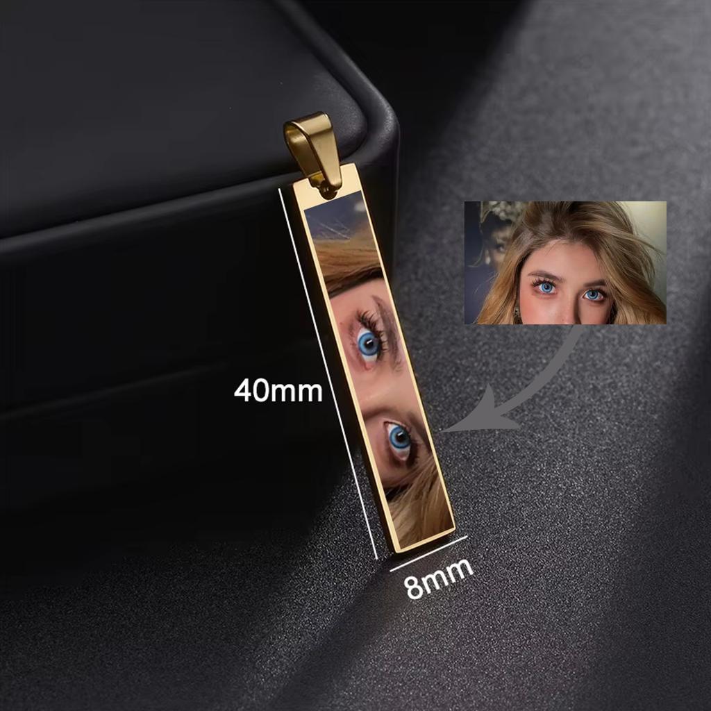 Lemegeton Custom Eye Neckalce Single Sided Photo Pendant Colorful Memorial Personalized Jewelry Women Men Picture DIY Trend Gift
