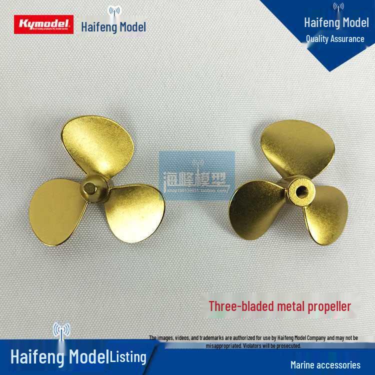 Трехлопастной Медный Металлический Винт для Самодельных Моделей Лодок No. 9 L (15mm)