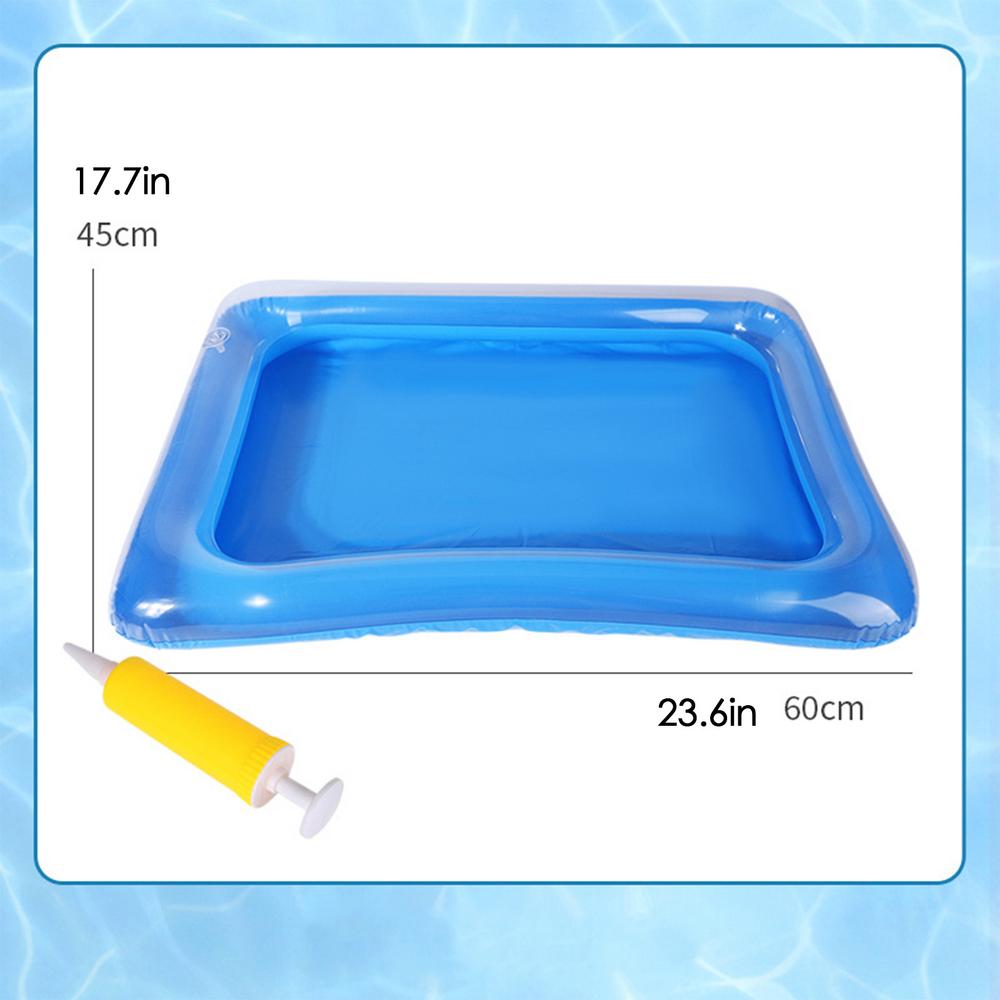 Collapsible Pool Footbath Multifunctional Inflatable Blue Portable Foot Wash Basin for Home Spa Swimming Pool Yard Beach Camping