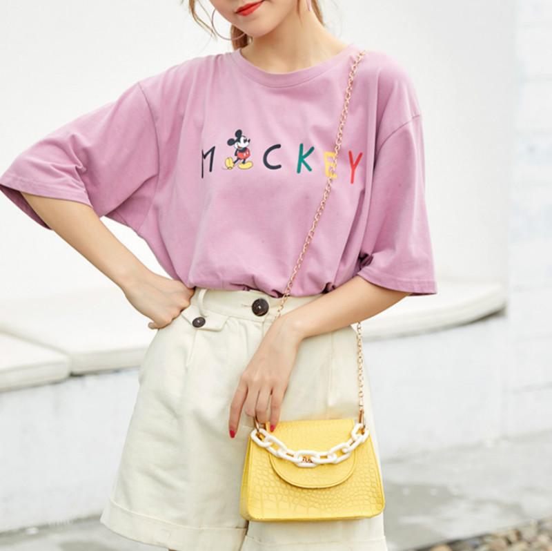 IELGY Light Fashion Women's Diagonal Chain Crocodile Pattern Yellow Square Shoulder Bag Handbag All-match Casual
