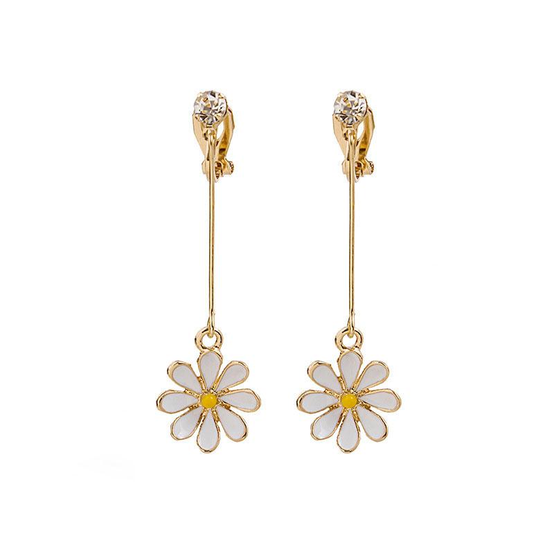Cute Small Flowers Drop Earrings For Women Sweet Fashion Korean Daisy Sunflower Female Pendant Ear Gifts Jewelry