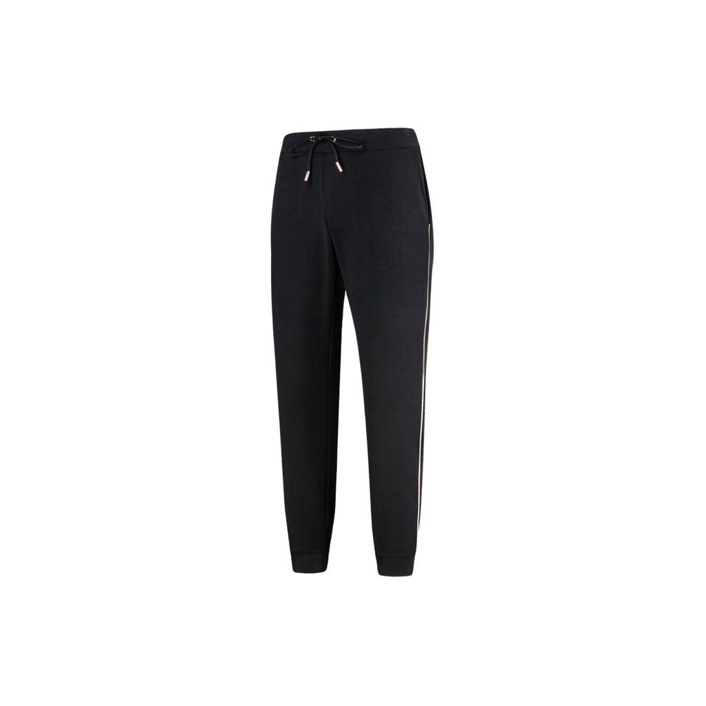 Emporio Armani EA7 Solid Drawstring Mid-Rise Knitted Sports Pants Women Bottoms Black 6LTP67-TJGEZ-1200