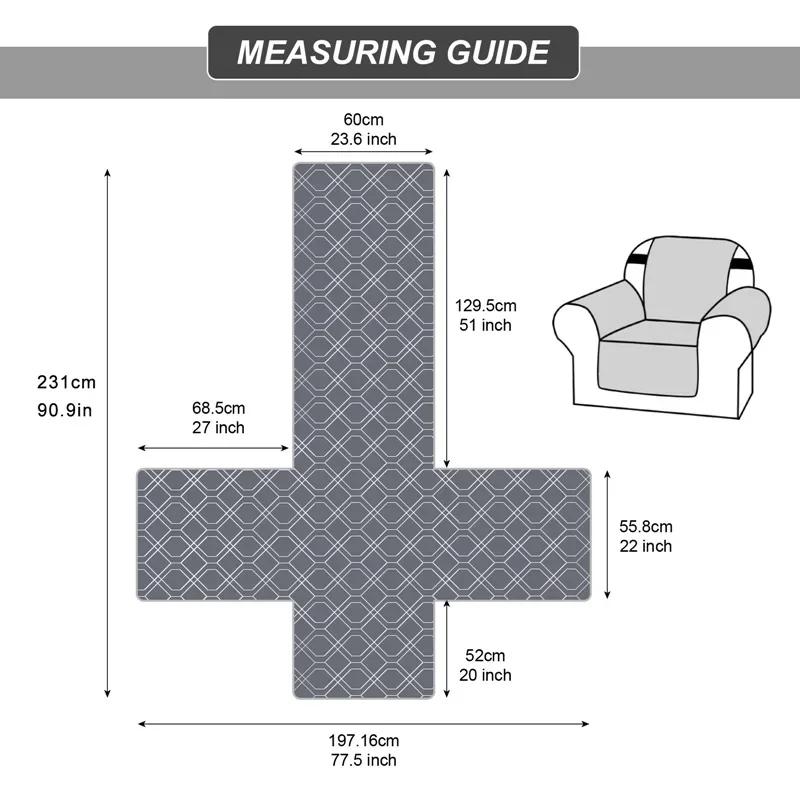 Waterproof Recliner Sofa Cover for Living Room Pet Kids Armchair Cover Anti-cat Scratch Single Sofa Slipcover Funda Sillon Relax
