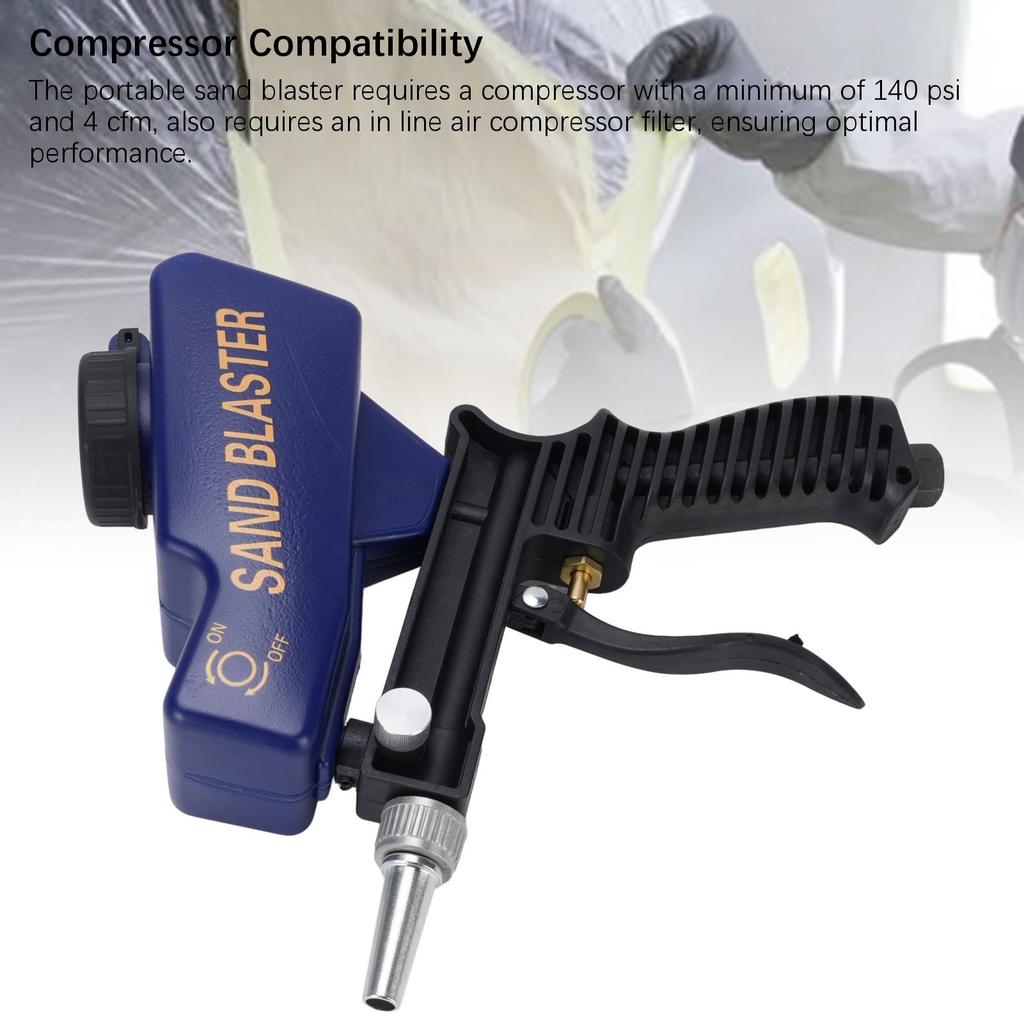 Portable Handheld Sand Blaster Small Air Sandblaster for Glass Wood Metal Cleaning Polishing