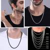 ChainsHouse Men's Necklace, Chain Only, Surgical Stainless Steel, Silver, Hypoallergenic, Rust-Resistant, 50cm Long, 4mm Wide