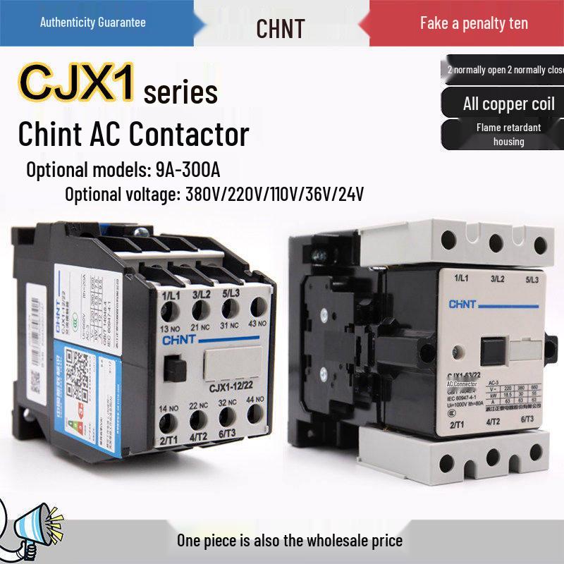 Zhengtai CJX1 AC Contactor, 22A/32A, 220V/380V