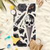 1 Pezzo Asciugamano da Spiaggia Teschio Gotico Stampa Dark Art Tema Horror Asciugatura Rapida Morbido Microfibra Asciugamano da Bagno per Uomo Regalo di Halloween