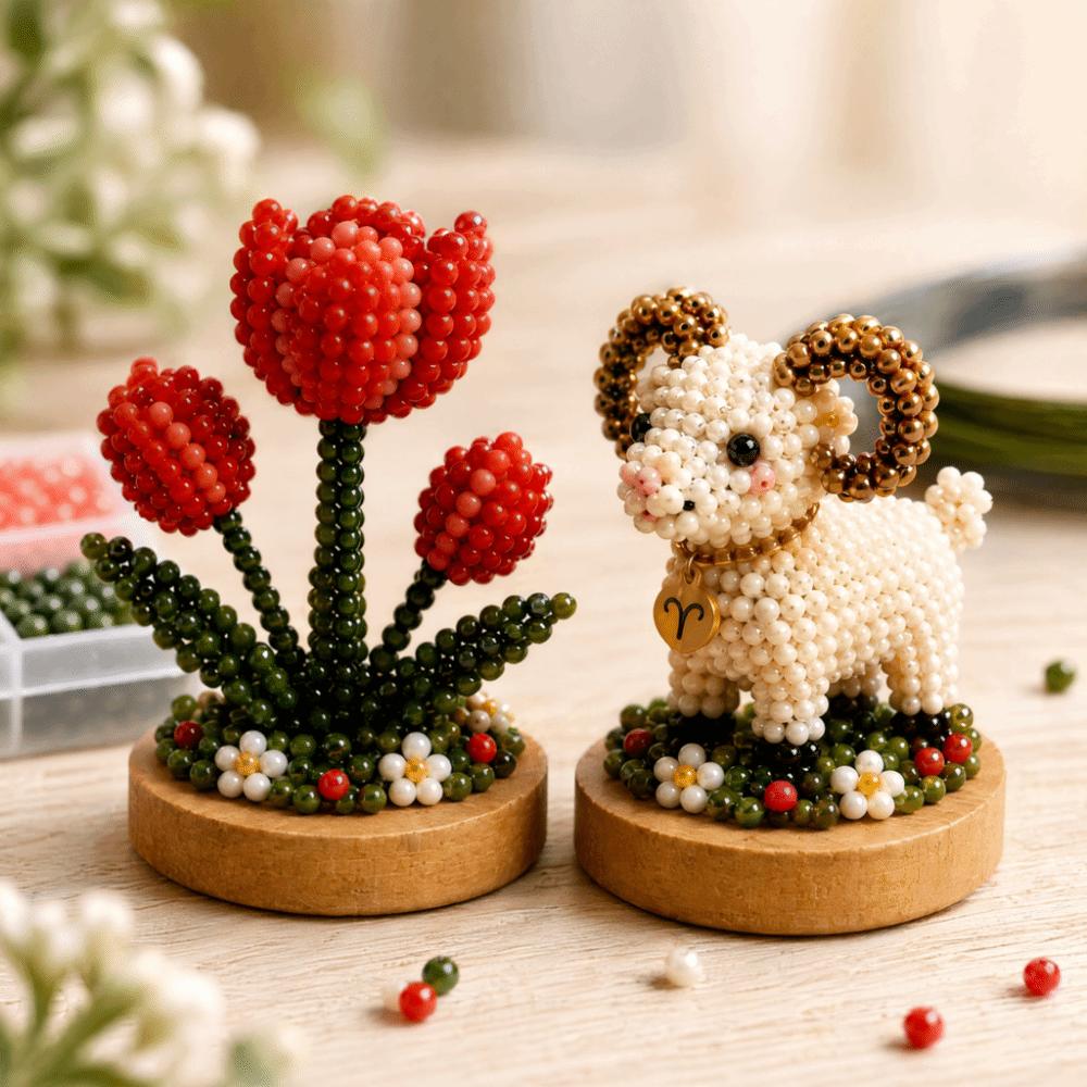 Interaktives Montage-3D-Perlen-Set Bunte Perlen Perlenstickerei-Set DIY-Perlenbastelset Für Erwachsene