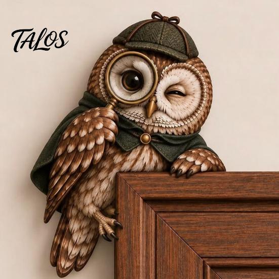 Woodland Animal Door Corner Decor Wooden Owl Topper, Sitter Decor, Whimsical Three Dimensional Bird Sculpture Ornament for Frame, Bookshelf,