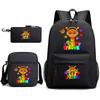 Rhythm box peripheral schoolbag sprunki cartoon starry sky backpack 3-piece set