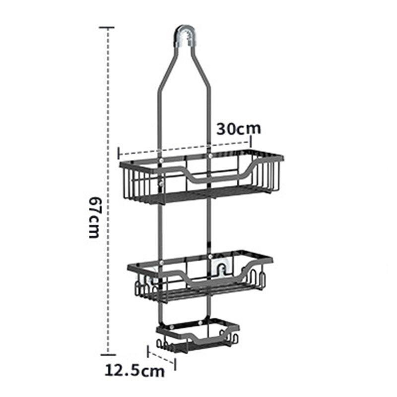 

Подвесная полка для хранения шампуней в ванной, полка для хранения душевой лейки, третий этаж из железа, настенная полка для ванной