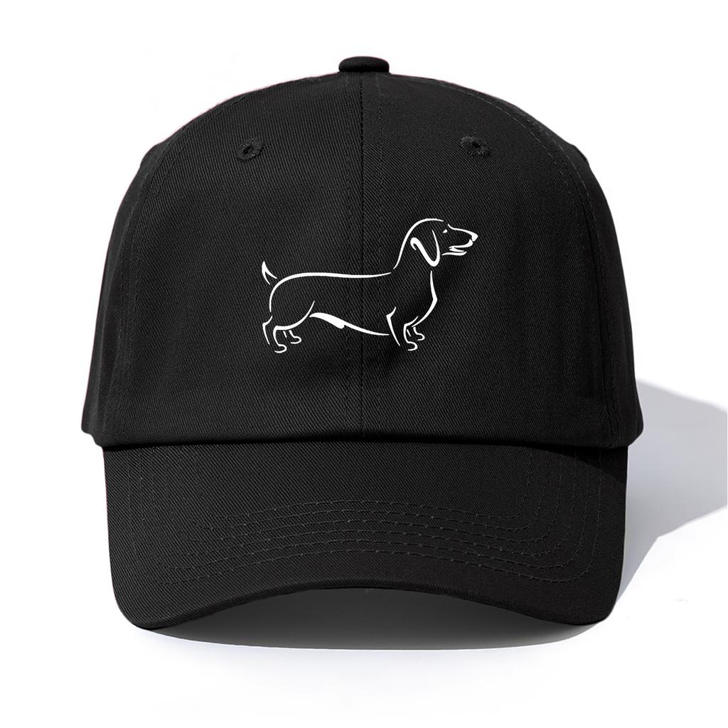 1pc Dachshund Print  Baseball Cap for Adults,  Minimalist Retro Style Casual Soft Adjustable Dad Hat, Perfect As Gift