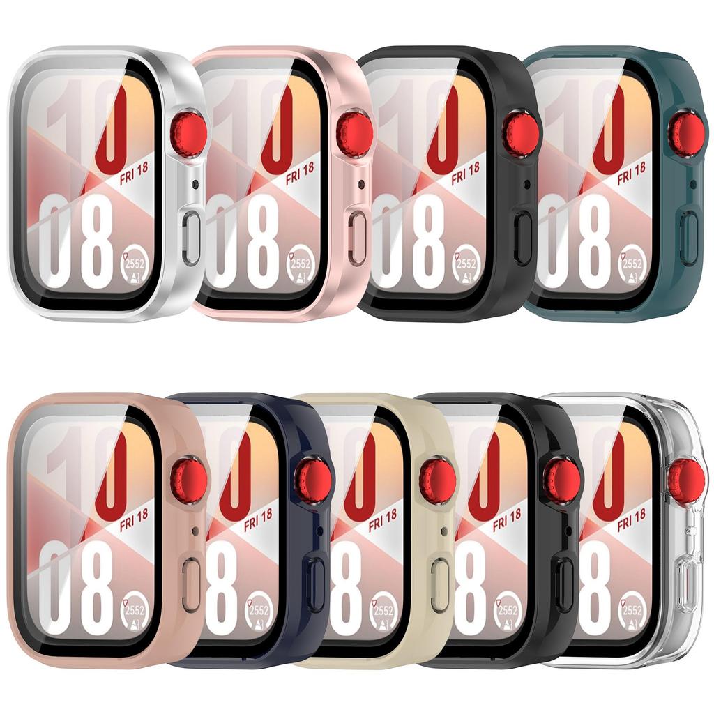 PC+Glass Protective Case For Huawei Watch Fit 4/Fit4 Pro Full Screen Protector Shell Frame Cover