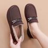 Winter Women's Thick Casual Warm Mom Shoes with Flat Bottom Anti Slip Simple Comfortable Versatile Daily Cotton Shoes