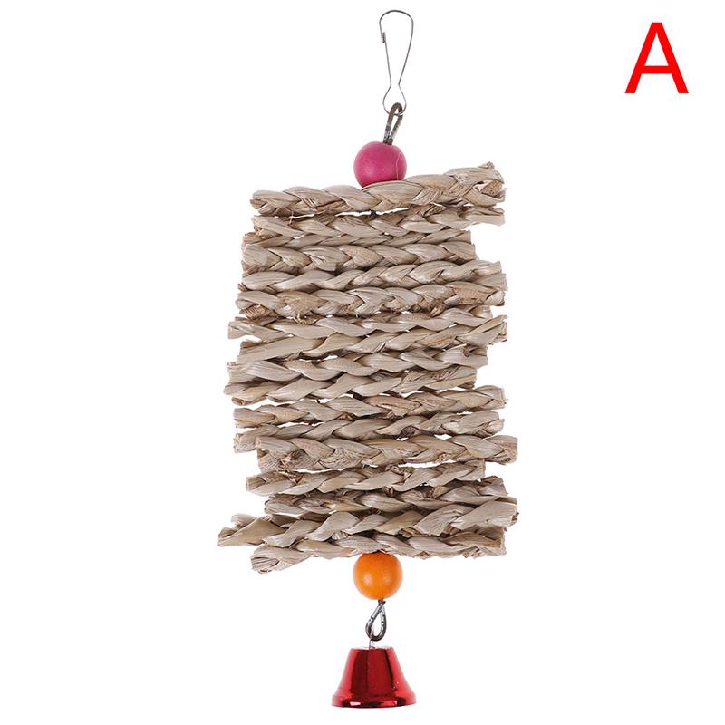 

Попугай Птица Игрушки Натуральная Деревянная Трава Жевательная Клетка Подвесная Клетка Колокольчик Качели Восхождение as the picture