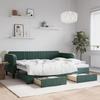 VidaXL Daybed with Trundle and Drawers Dark Green 90x200cm Velvet 3197113