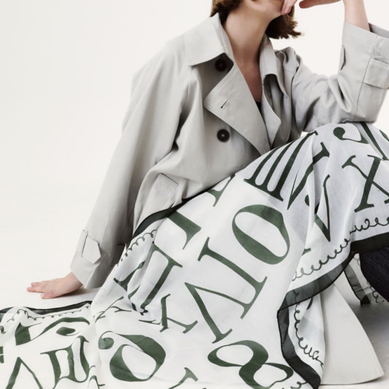 ONSZ Number Print Long Scarf