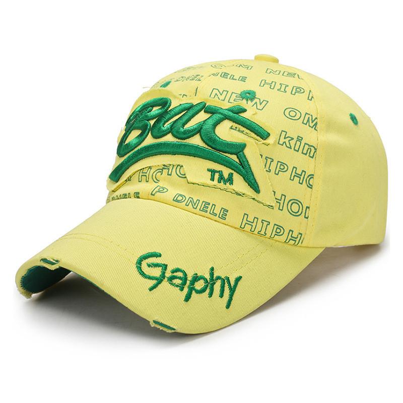 

Street Style Baseball Cap With Embroidered Letters For Men And Women Bright Yellow